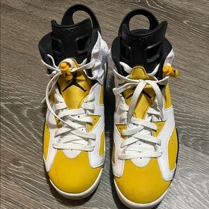 Jordan Yellow and White Athletic Shoes